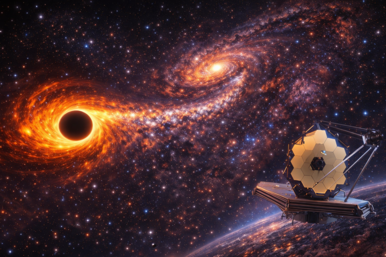 Supermasivní černá díra mimo galaxii: JWST poprvé potvrdil sběhlý objekt