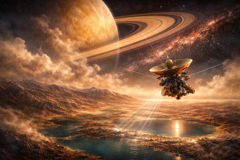 Titan bez globálního oceánu? Nová analýza dat Cassini mění představu o podzemní vodě