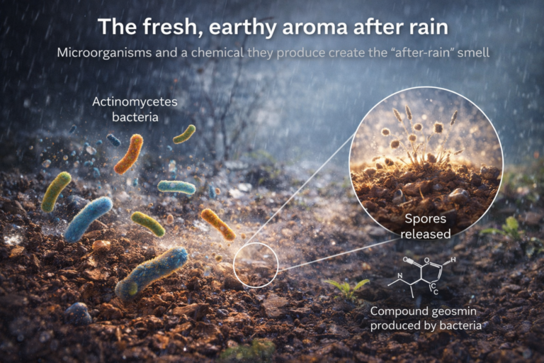 Proč má déšť charakteristickou vůni? Geosmin, bakterie a fyzika dešťového aerosolu