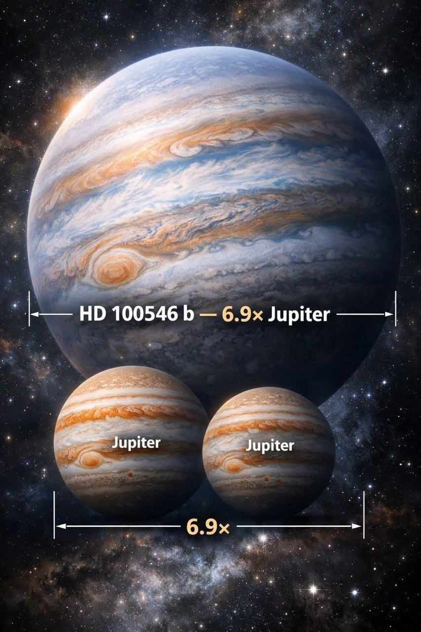 Srovnání exoplanety HD 100546 b s Jupiterem
