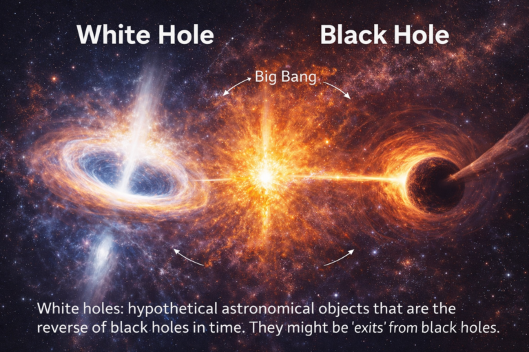 Bílé díry: hypotetická zrcadla černých děr a jejich místo v moderní kosmologii